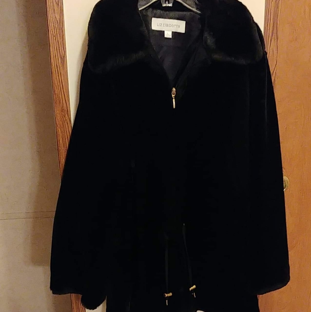 Liz Claiborne rabbit fur coat